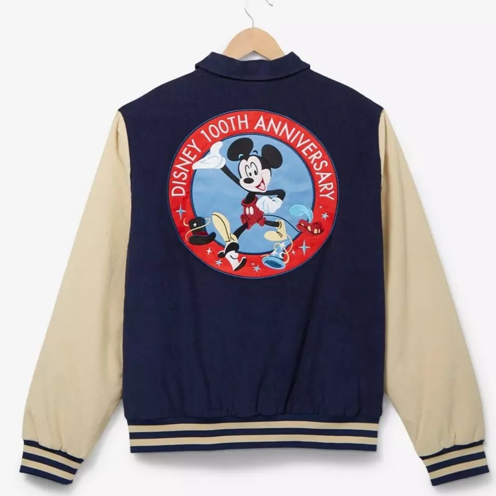 Disney 100 Mickey Mouse Varsity Bomber Jacket